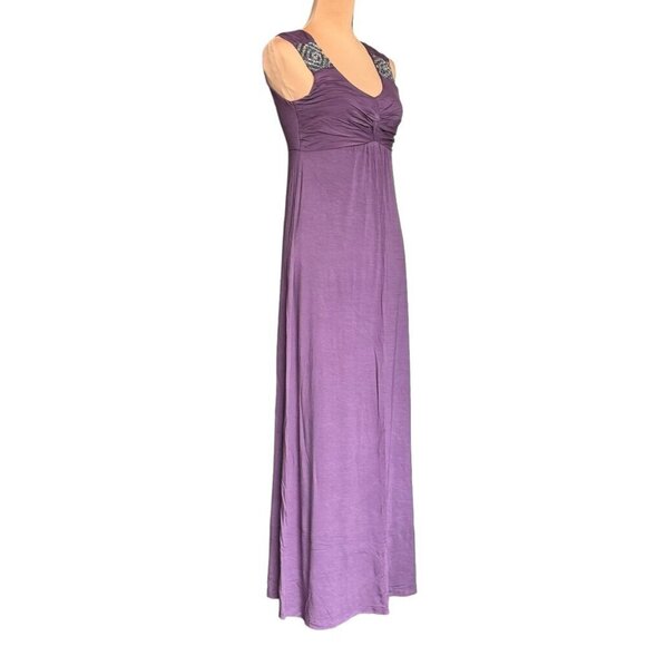 NWOT AVALEIGH Boho Beaded Maxi Dress Sz.M Purple Babydoll Y2K Coastal Feminine - Picture 4 of 15